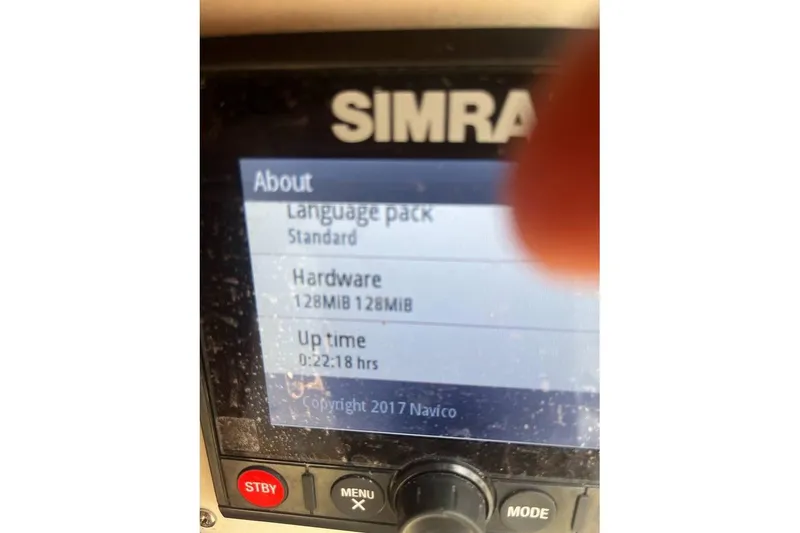 Slide: The Image of Simrad display showing system information on Alden 44, 1980 model. - 14