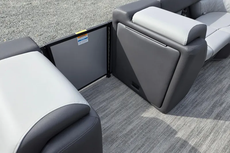 Slide: The Image of 2026 Godfrey Sweetwater 2086 C boat interior with gray and white seating. - 32