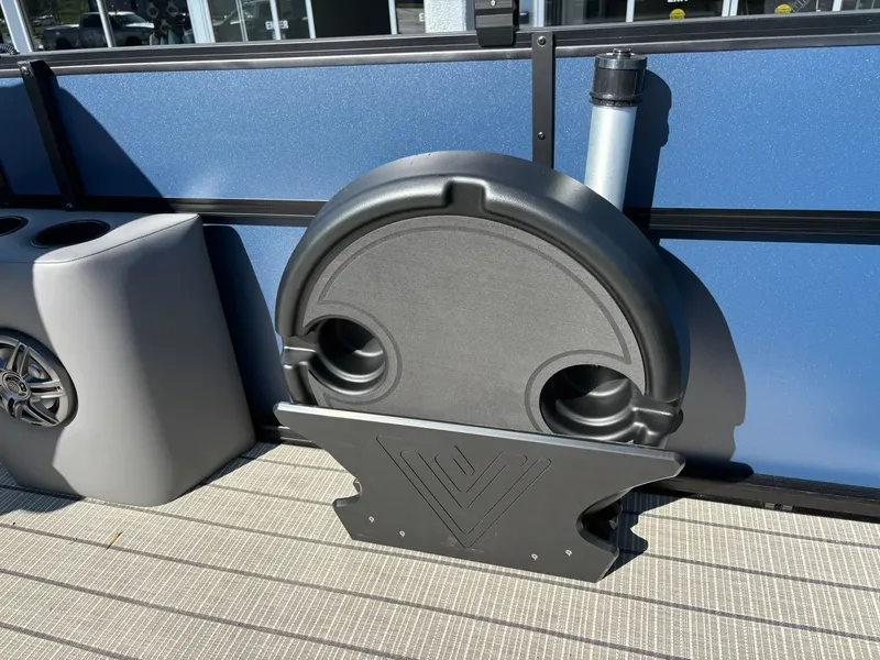 Slide: The Image of Rear view of 2026 Viaggio V20C pontoon boat with outboard motor. - 11