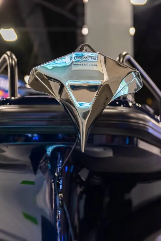 Slide: The Image of Close-up of 2023 BRABUS Shadow 900 ST boat's sleek metallic anchor. - 13