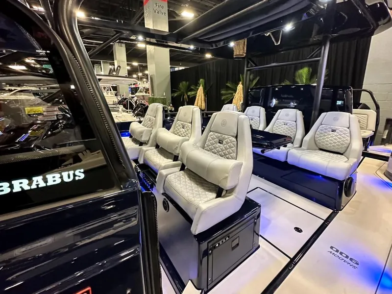 Slide: The Image of Luxurious interior of 2023 BRABUS Shadow 900 ST boat with plush seating. - 7