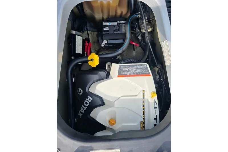 Slide: The Image of 2009 Sea-Doo RXT 255 engine compartment with Rotax supercharged engine. - 5