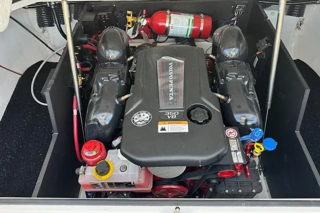 Slide: The Image of Engine compartment of a 2026 Regal LS6 with Volvo Penta 350 V8 engine. - 17