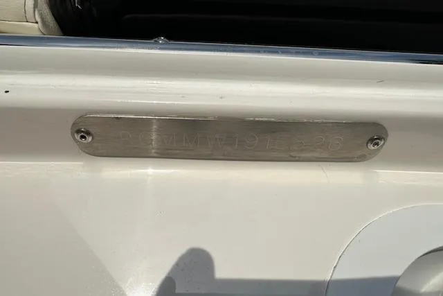 Slide: The Image of 2026 Regal LS6 boat identification plate on white surface. - 23