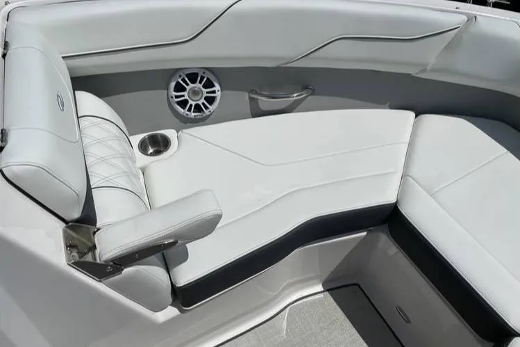 Slide: The Image of Luxurious seating in the 2025 Regal LS2 Surf boat, featuring sleek design and premium materials. - 3