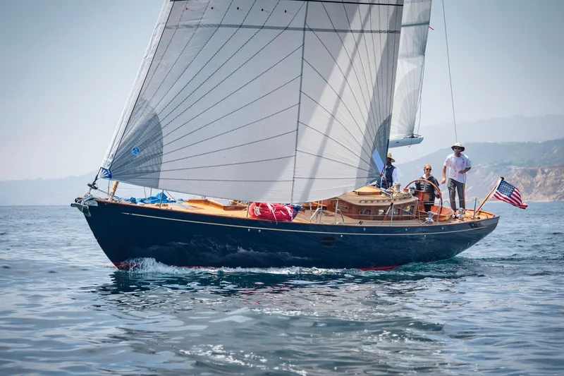 Slide: The Image of Sailing yacht Spirit 50 DH 2011 on calm sea with crew onboard. - 2