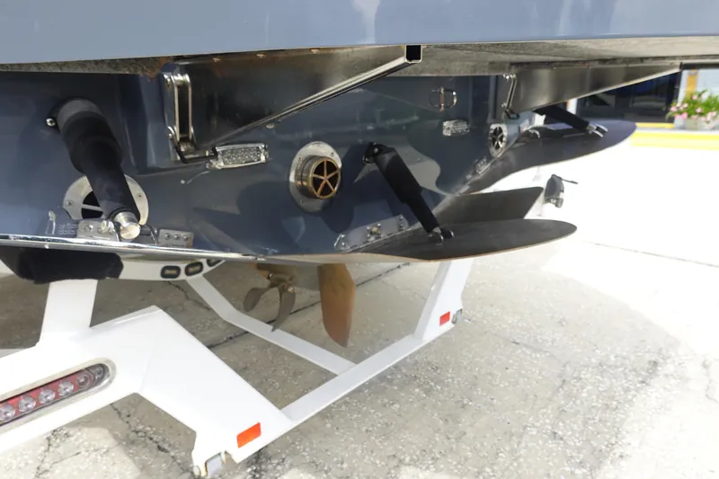 Slide: The Image of Rear view of 2017 Centurion Ri217 boat showing propeller and hull details. - 7