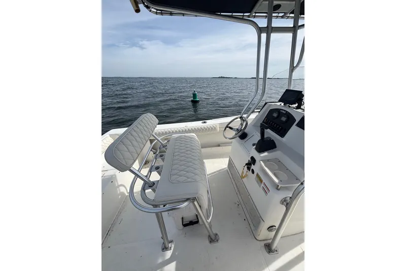 Slide: The Image of 2008 Mako 212 Center Console boat interior with ocean view. - 17