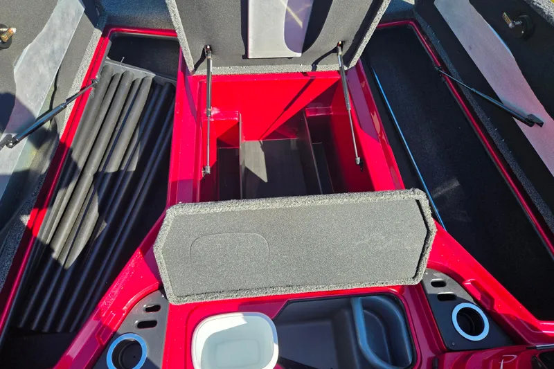 Slide: The Image of Open storage compartments in a 2022 Nitro Z18 Pro boat, showcasing interior design. - 15