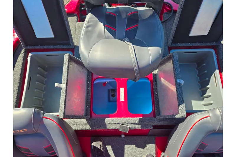 Slide: The Image of Interior of 2022 Nitro Z18 Pro boat showing storage compartments and seating. - 22
