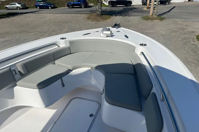 Slide: The Image of 2026 Cape Horn 27XS boat with spacious seating and sleek design. - 8