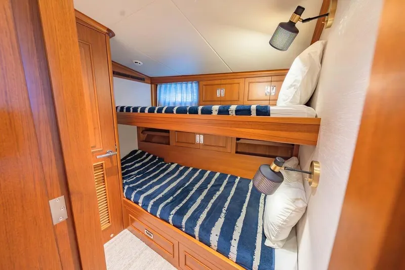 Slide: The Image of Cozy wooden bunk beds in 1984 Feadship Yacht Fish cabin. - 30