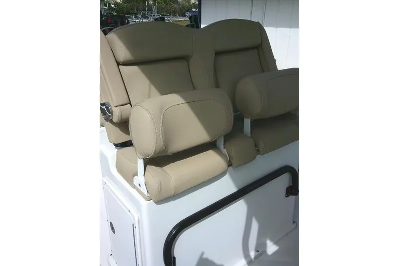 Slide: The Image of 2017 Sea Hunt Ultra 235 SE boat seats, beige upholstery, comfortable design. - 20