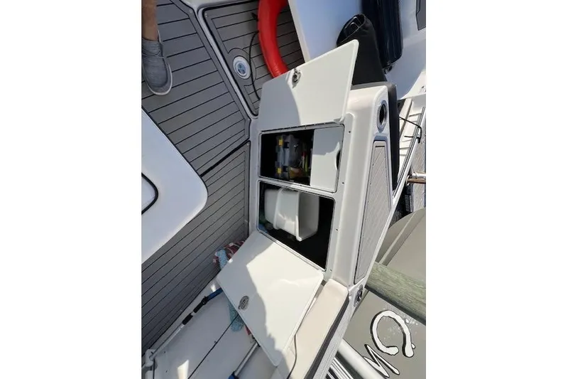 Slide: The Image of 2021 Yama 252 FSH Sport boat interior with sleek design and modern features. - 19