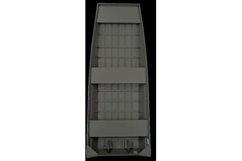 Slide: The Image of 2024 Polar Kraft 1448 jon boat, 14' length, 48" bottom width, 15" transom, top view. - 6