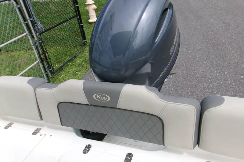Slide: The Image of 2026 Key West 189 FS boat with Yamaha outboard motor, rear seating view. - 17
