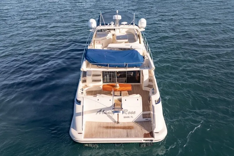 Slide: The Image of Aerial view of 2007 Azimut 62 Evolution yacht on open water. - 14