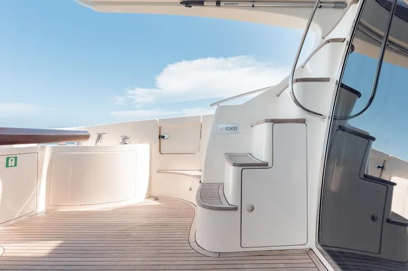 Slide: The Image of Luxurious Azimut 62 Evolution yacht deck with elegant wooden flooring, 2007 model. - 28