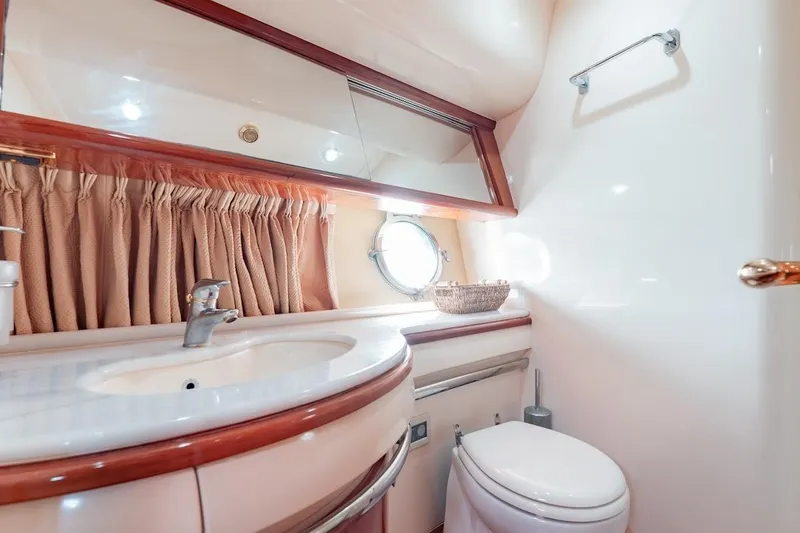 Slide: The Image of Luxurious bathroom interior of 2007 Azimut 62 Evolution yacht with elegant fixtures. - 70