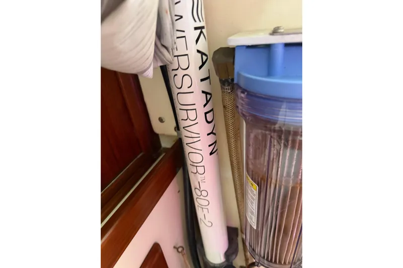 Slide: The Image of 1981 Kaiser 34' Gale Force offshore cutter sailboat on land, Bath, NC. - 26