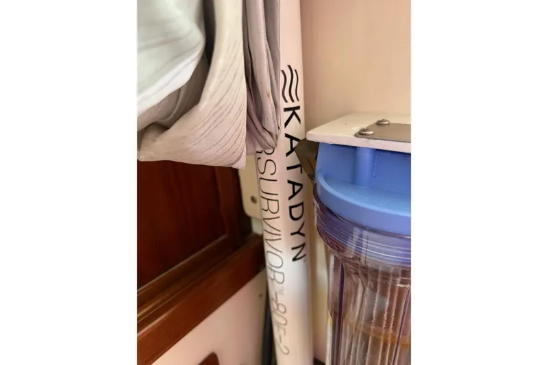 Slide: The Image of Close-up of 1981 Kaiser 34' Gale Force cutter hull on dry land. - 27