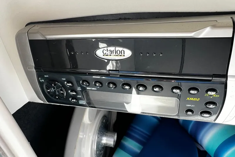 Slide: The Image of Clarion XMD2 marine stereo system in 2003 Sea Ray 220 Sundeck boat. - 14