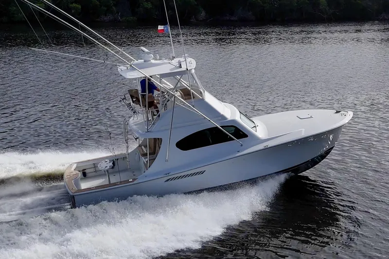 Slide: The Image of 2008 Ocean Yachts 37 Billfish cruising on a calm river. - 6