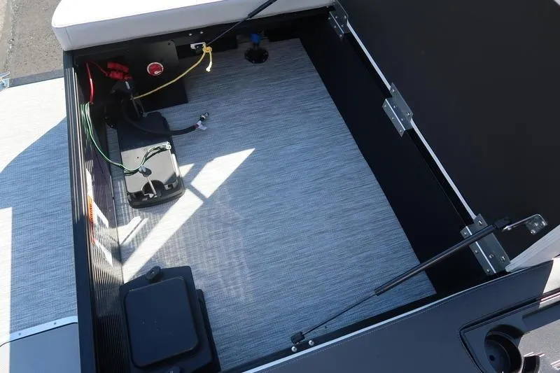 Slide: The Image of 2026 Bennington S Swingback 22 SSB boat interior with sleek seating and cup holders. - 7