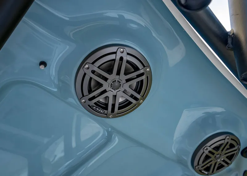 Slide: The Image of Speaker system on 2026 Sea Hunt BX 25 FS boat, featuring JL Audio components. - 20