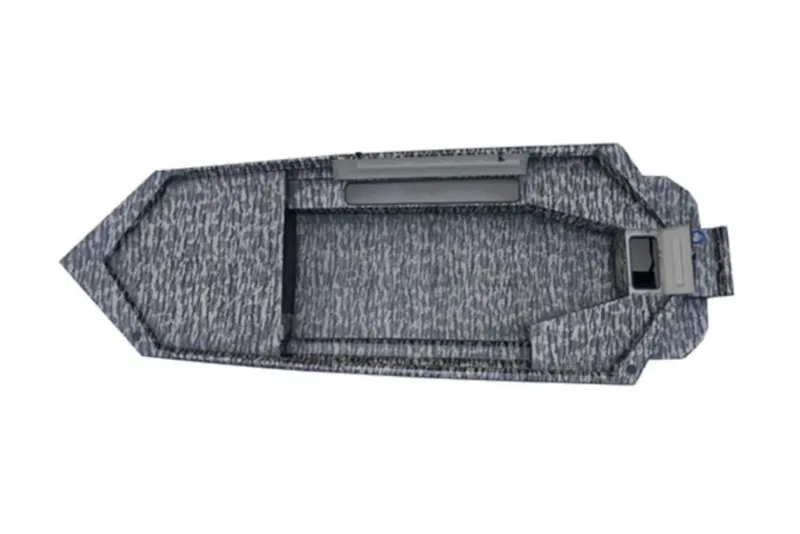 Slide: The Image of Top view of a 2025 Havoc 1656 boat with a textured gray finish. - 12