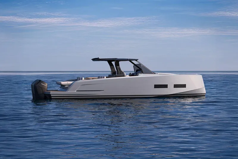 The Image of 2026 Pardo Yachts 43R on calm ocean waters, showcasing sleek design and modern features. - 0
