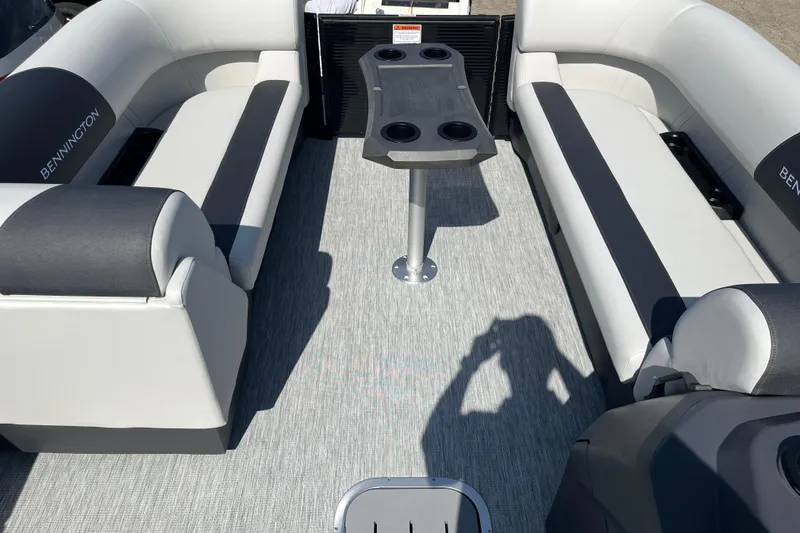 Slide: The Image of Interior of 2026 Bennington S Line boat with seating and table. - 3