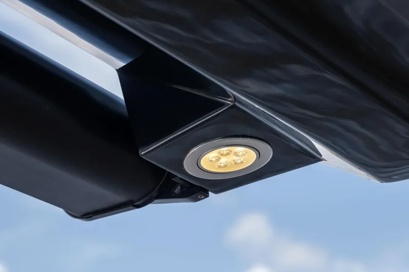 Slide: The Image of Close-up of Hanover 387 LED light fixture, 2025 model, against a blue sky background. - 29