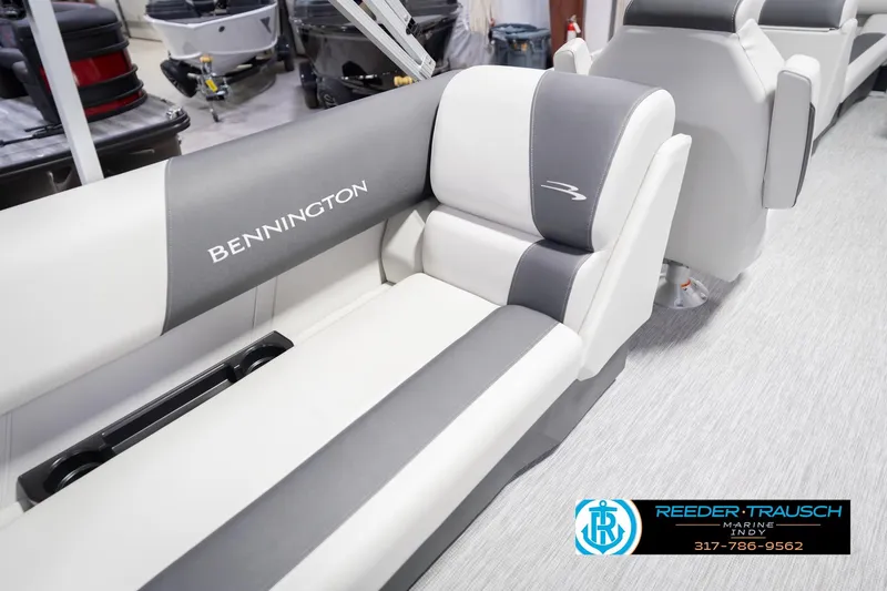Slide: The Image of Luxurious seating on 2026 Bennington 22 SSR pontoon boat, featuring sleek design and comfort. - 42