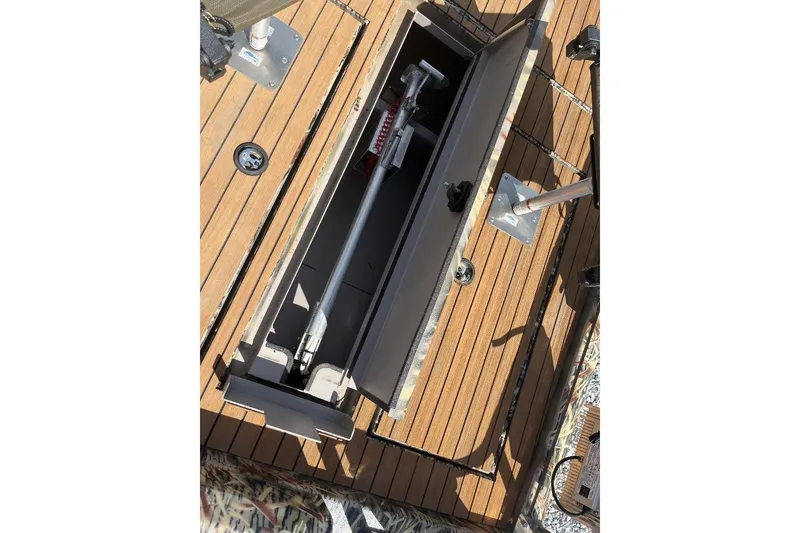 Slide: The Image of Custom 2024 model 1854 boat with camouflage design and Yamaha outboard motors. - 6