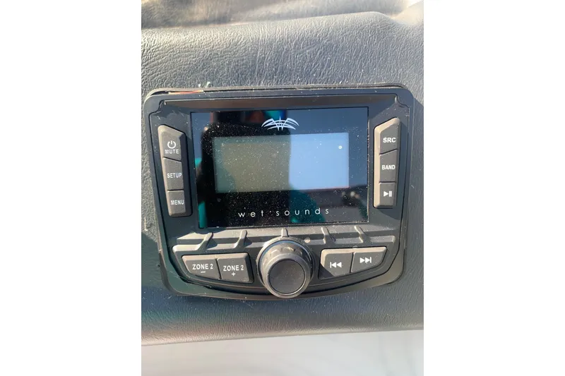 Slide: The Image of Wet Sounds audio system in 2020 Veranda Relax VR22RC boat dashboard. - 20