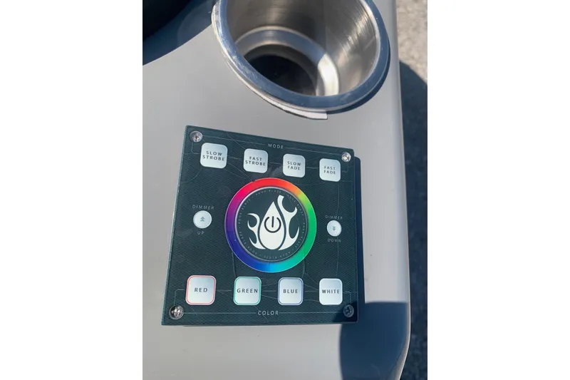 Slide: The Image of Control panel of 2020 Veranda Relax VR22RC with color and strobe light settings. - 21