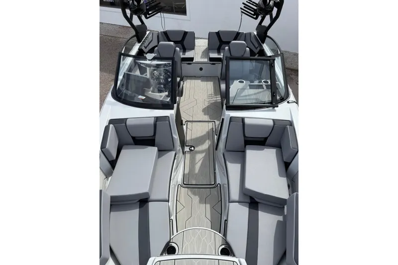 Slide: The Image of 2024 Yamaha Boats 222XD interior with sleek seating and modern design. - 15