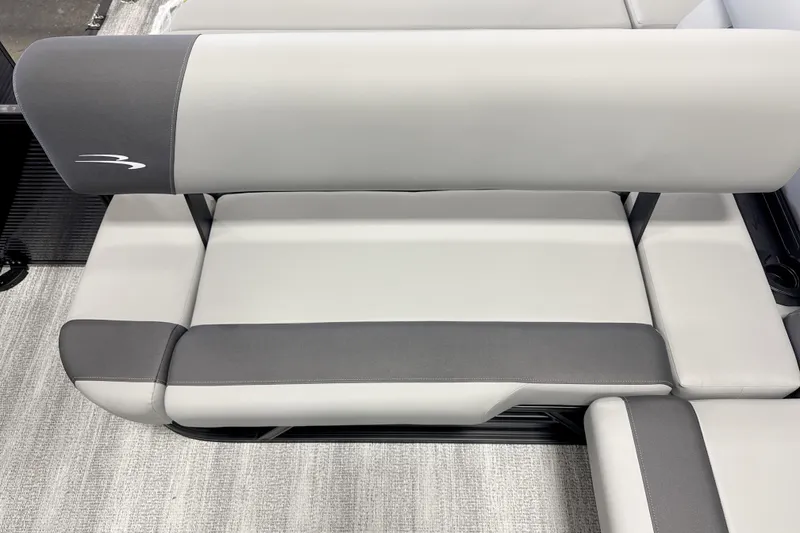 Slide: The Image of 2026 Bennington 22SSB boat seat, gray and white upholstery, modern design. - 5