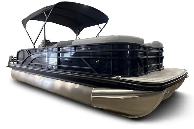 Slide: The Image of 2026 Bennington 22SSB pontoon boat with canopy, sleek design, and modern features. - 9