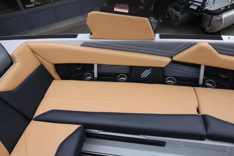 Slide: The Image of 2026 ATX Surf Boats 22 Type-S interior with tan and black seating, modern design. - 33