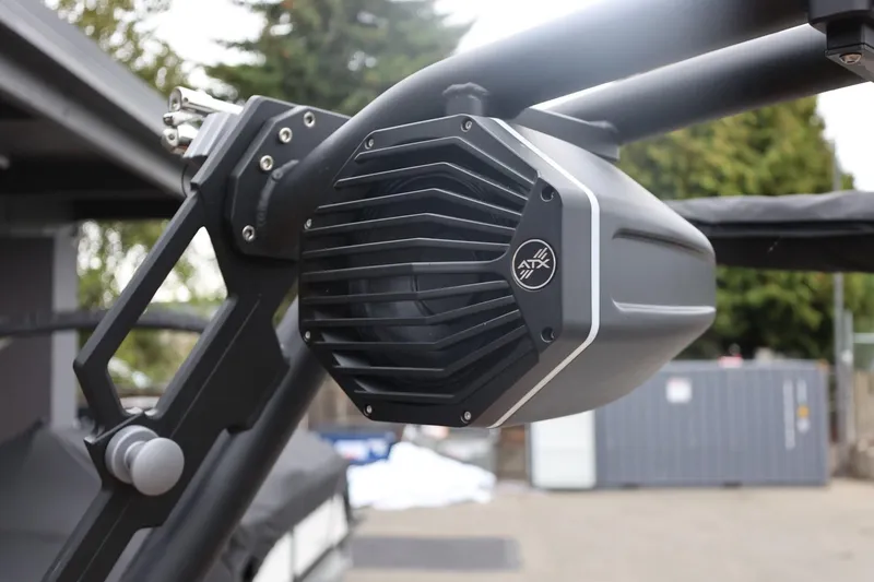 Slide: The Image of 2026 ATX Surf Boats 22 Type-S speaker detail on boat tower. - 60