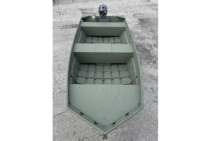 Slide: The Image of 2024 Polar Kraft MV 1648 Jon Boat with Yamaha 20 hp engine on trailer. - 7