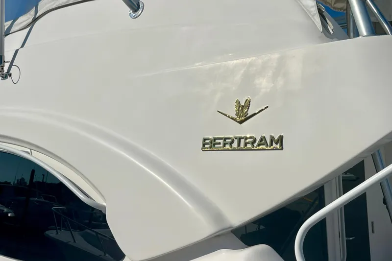 Slide: The Image of 2006 Bertram 390 Convertible boat fuel and cable management panel. - 24