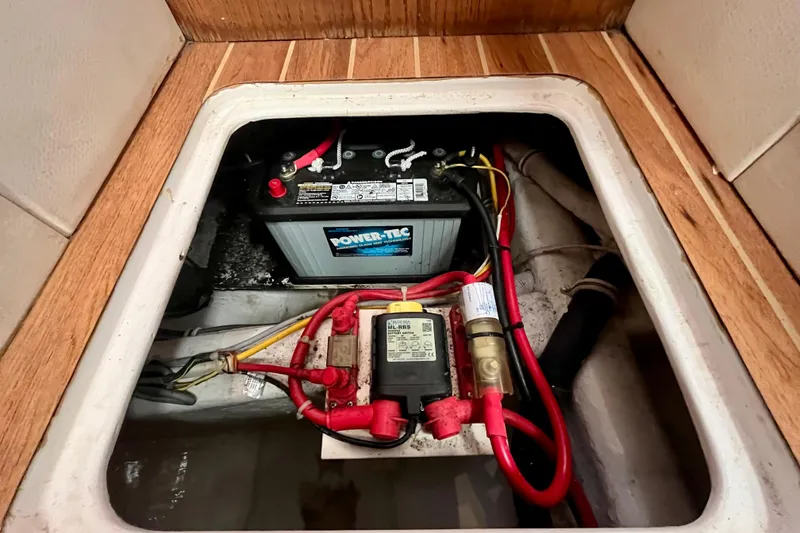 Slide: The Image of Control panel of a 2006 Bertram 390 Convertible with Garmin navigation display. - 67