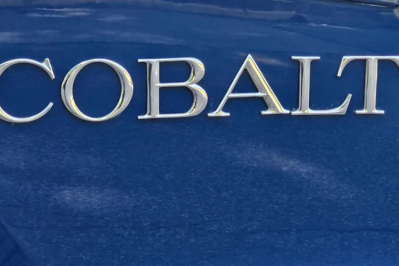 Slide: The Image of 2022 Cobalt R4 logo on blue surface, showcasing sleek metallic lettering. - 30