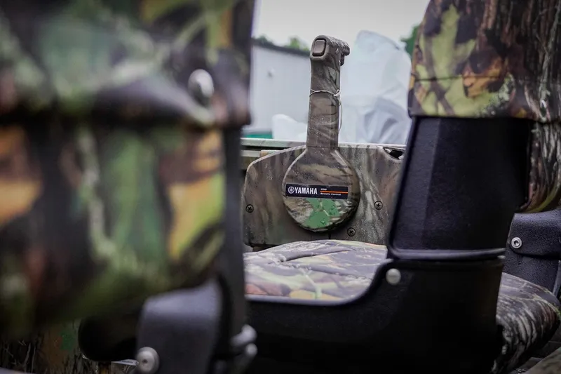 Slide: The Image of Camouflage interior of 2026 G3 17SC boat with Yamaha components. - 8