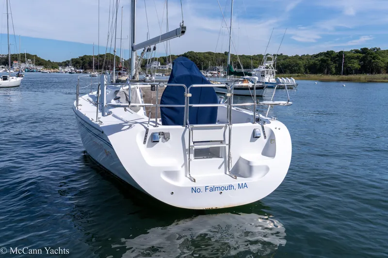Slide: The Image of Catalina 320 sailboat, 2003 model, docked in North Falmouth, MA harbor. - 6