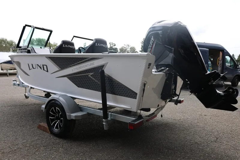 Slide: The Image of 2026 Lund 1775 Adventure Sport boat on trailer with Mercury outboard motor. - 12