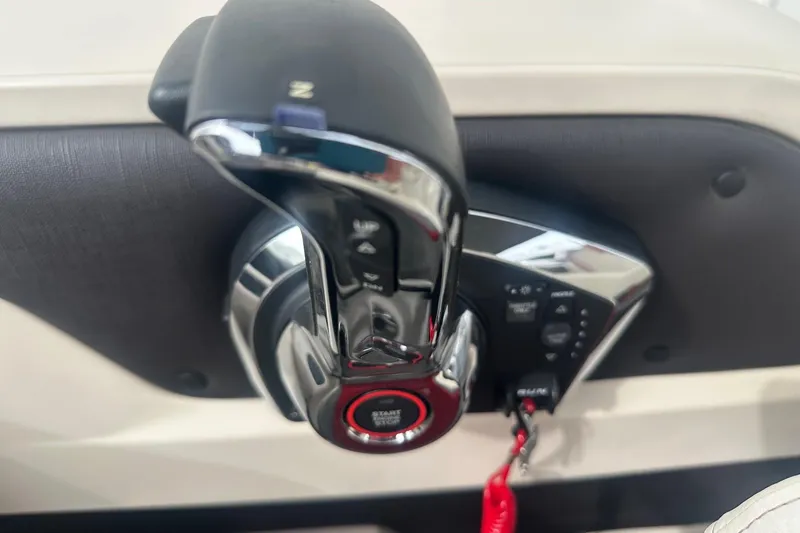 Slide: The Image of 2024 Avalon LSZ 2385 VRB boat throttle control with start button and safety lanyard. - 15